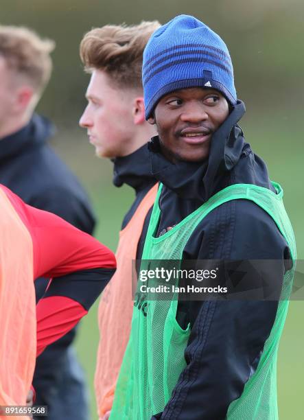 Didier N'Dong during a Sunderland training session at The Academy of Light on December 13, 2017 in Sunderland, England.