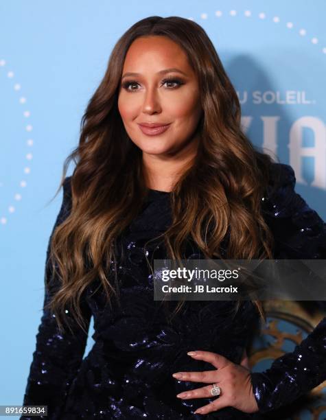 Adrienne Bailon attends Cirque du Soleil presents the Los Angeles premiere event of 'Luzia' at Dodger Stadium on December 12, 2017 in Los Angeles,...