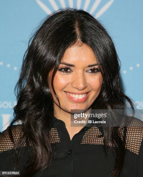 Amelia Racine attends Cirque du Soleil presents the Los Angeles premiere event of 'Luzia' at Dodger Stadium on December 12, 2017 in Los Angeles,...