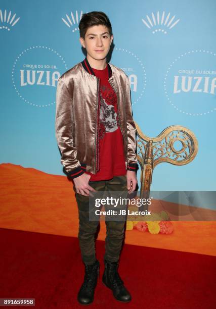 Mason Cook attends Cirque du Soleil presents the Los Angeles premiere event of 'Luzia' at Dodger Stadium on December 12, 2017 in Los Angeles,...