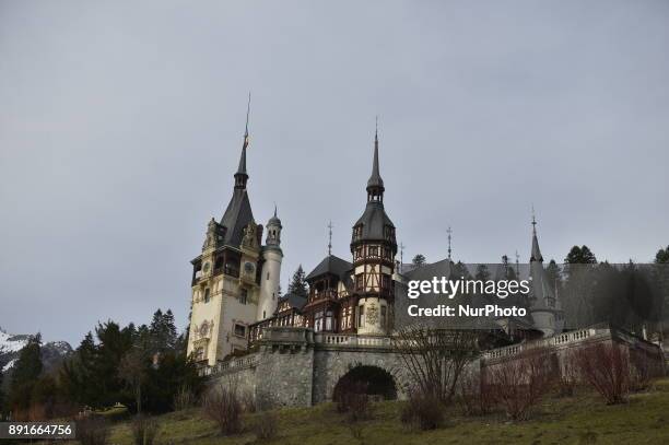 Coffin of King Michael I of Romania at Castle Peles on December 13, 2017. A ceremony was held at the airport in the presence of the five daughters of...