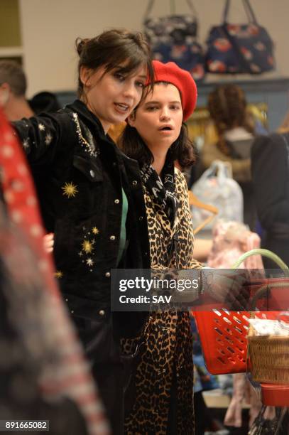 Nick Grimshaw, Pixie Geldof and Daisy Lowe spotted shopping at Cath Kidston shop in Covent Garden on December 13, 2017 in London, England.