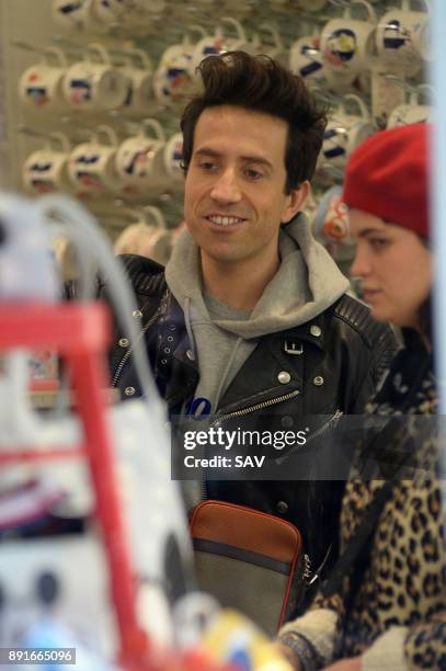 Nick Grimshaw, Pixie Geldof and Daisy Lowe spotted shopping at Cath Kidston shop in Covent Garden on December 13, 2017 in London, England.