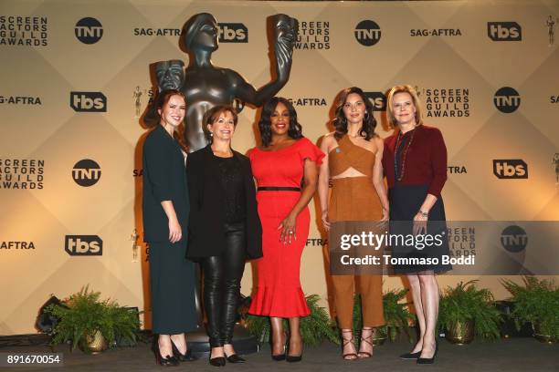 Elizabeth McLaughlin, Gabrielle Carteris, Niecy Nash, Olivia Munn and JoBeth Williams attend the 24th Annual SAG Awards Nominations Announcement at...