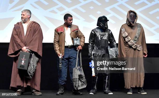 The best costume winners on stage at the "Star Wars: The Last Jedi" Closing Night Gala on day eight of the 14th annual Dubai International Film...