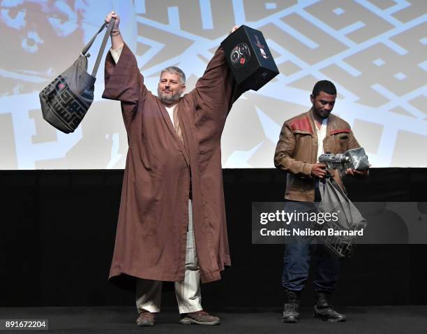 The best costume winners on stage at the "Star Wars: The Last Jedi" Closing Night Gala on day eight of the 14th annual Dubai International Film...