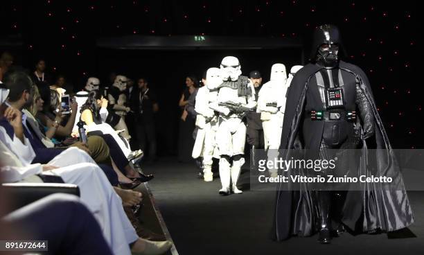 General view of Darth Vader and Stormtoopers at the "Star Wars: The Last Jedi" Closing Night Gala on day eight of the 14th annual Dubai International...