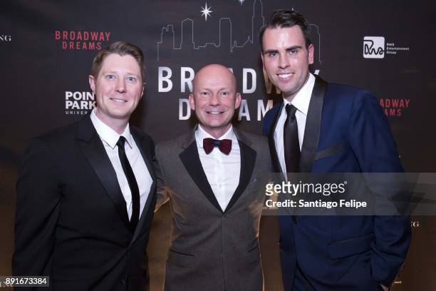 Justin Bohon, Chris Nelson and Ryan Stana attend the 10th Annual Broadway Dreams Supper at The Plaza Hotel on December 12, 2017 in New York City.