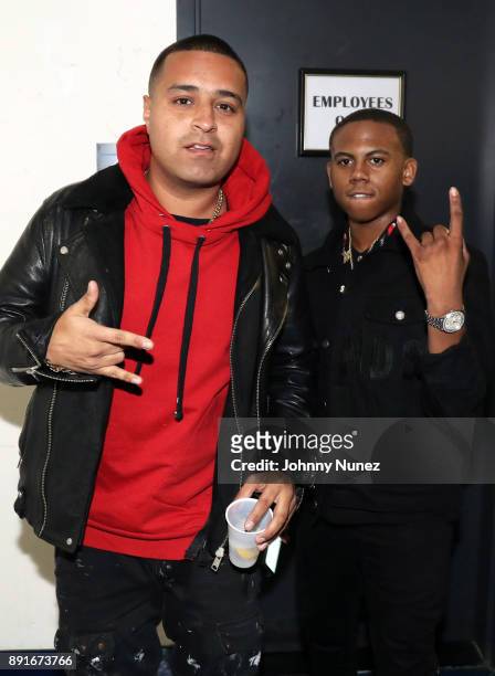Camilo and Bay Swag backstage at PlayStation Theater on December 12, 2017 in New York City.