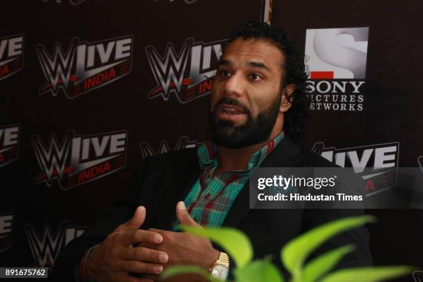 And Indo-Canadian professional wrestler Yuvraj Singh Dhesi, Commonly known as, Jinder Mahal posing for a profile shoot for at Hotel Shangri-La on...