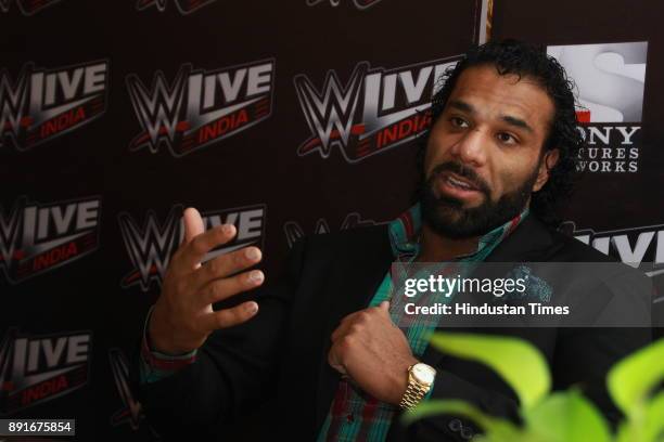 And Indo-Canadian professional wrestler Yuvraj Singh Dhesi, Commonly known as, Jinder Mahal posing for a profile shoot for at Hotel Shangri-La on...