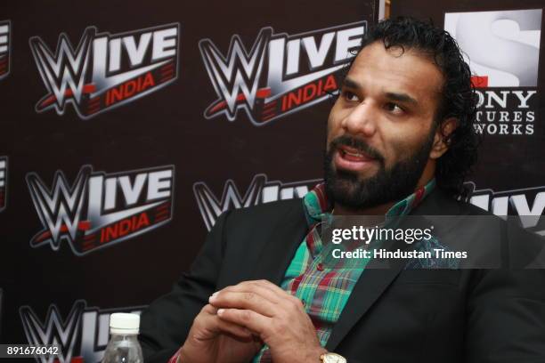 And Indo-Canadian professional wrestler Yuvraj Singh Dhesi, Commonly known as, Jinder Mahal posing for a profile shoot for at Hotel Shangri-La on...