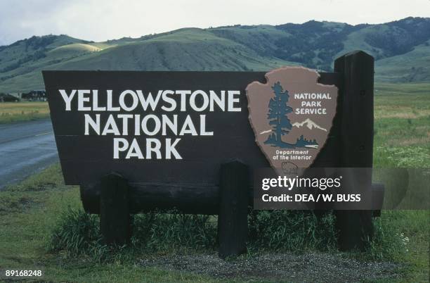 Wyoming, Yellowstone National Park . Sign