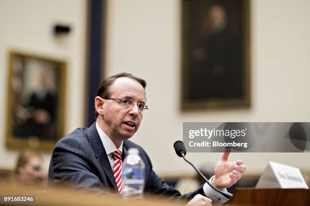 Rod Rosenstein, deputy attorney general, speaks during a House Judiciary Committee hearing in Washington, D.C., U.S., on Wednesday, Dec. 13, 2017....