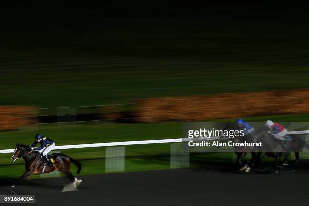 Jamie Spencer riding Highbrow win The Matchbook VIP Novice STAKES at Kempton racecourse on December 13, 2017 in Sunbury, United Kingdom.