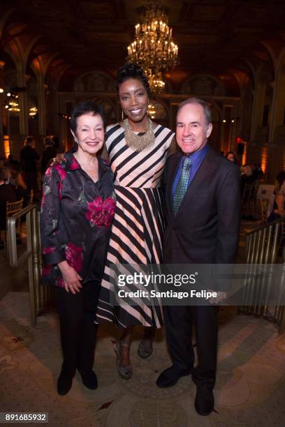 Lynn Ahrens, Heather Headley and Stephen Flaherty attend the 10th Annual Broadway Dreams Supper at The Plaza Hotel on December 12, 2017 in New York...