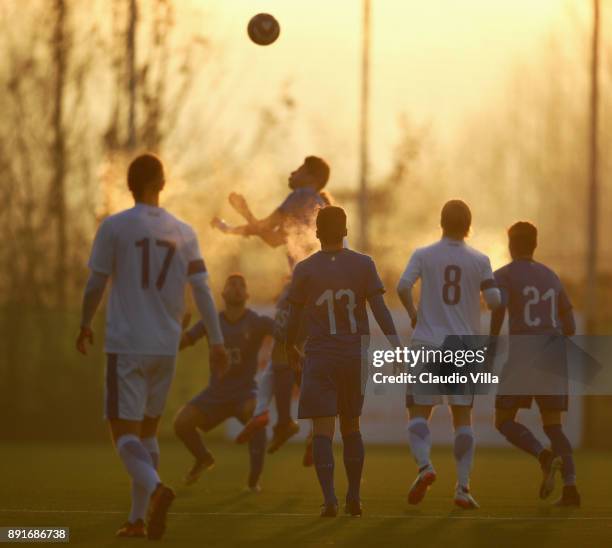 Generic action during the international friendly match between Italy U19 and Finland U19 on December 13, 2017 in Brescia, Italy.