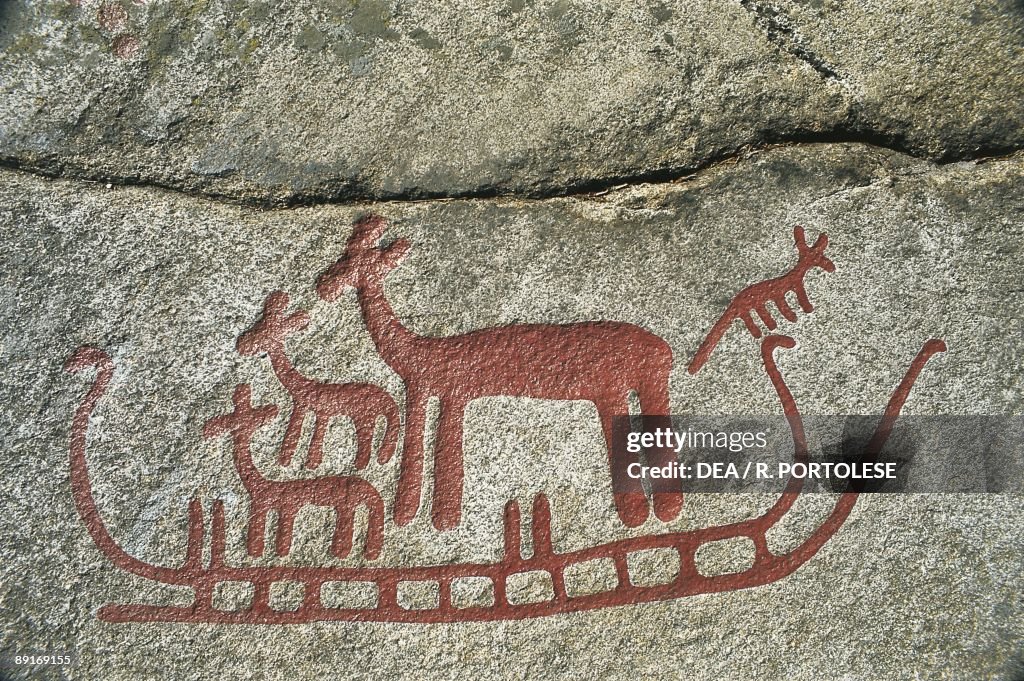 Sweden, Vastra Gotaland County, Tanum, Rock Carvings (UNESCO World Heritage Site, 1994). Bronze Age