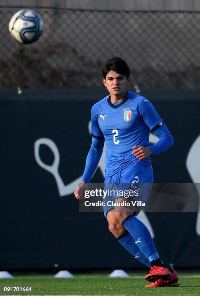 Raoul Bellanova of Italy in action during the international friendly match between Italy U19 and Finland U19 on December 13, 2017 in Brescia, Italy.