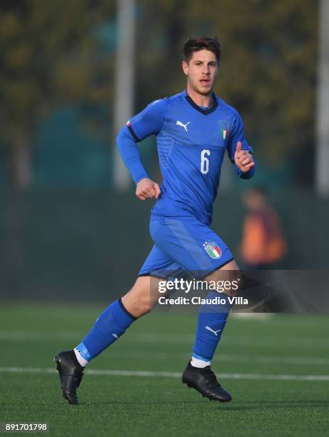 Andrea Marcucci of Italy in action during the international friendly match between Italy U19 and Finland U19 on December 13, 2017 in Brescia, Italy.