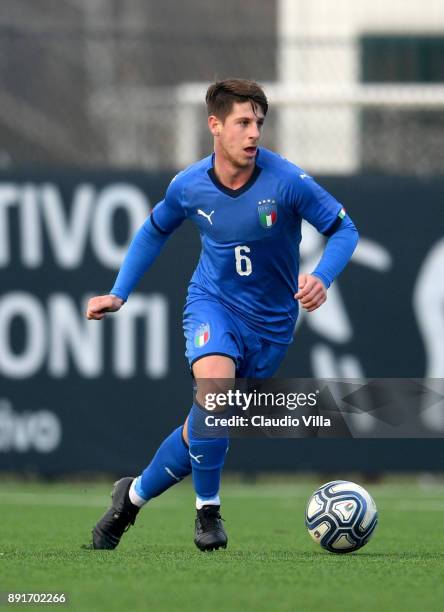 Andrea Marcucci of Italy in action during the international friendly match between Italy U19 and Finland U19 on December 13, 2017 in Brescia, Italy.