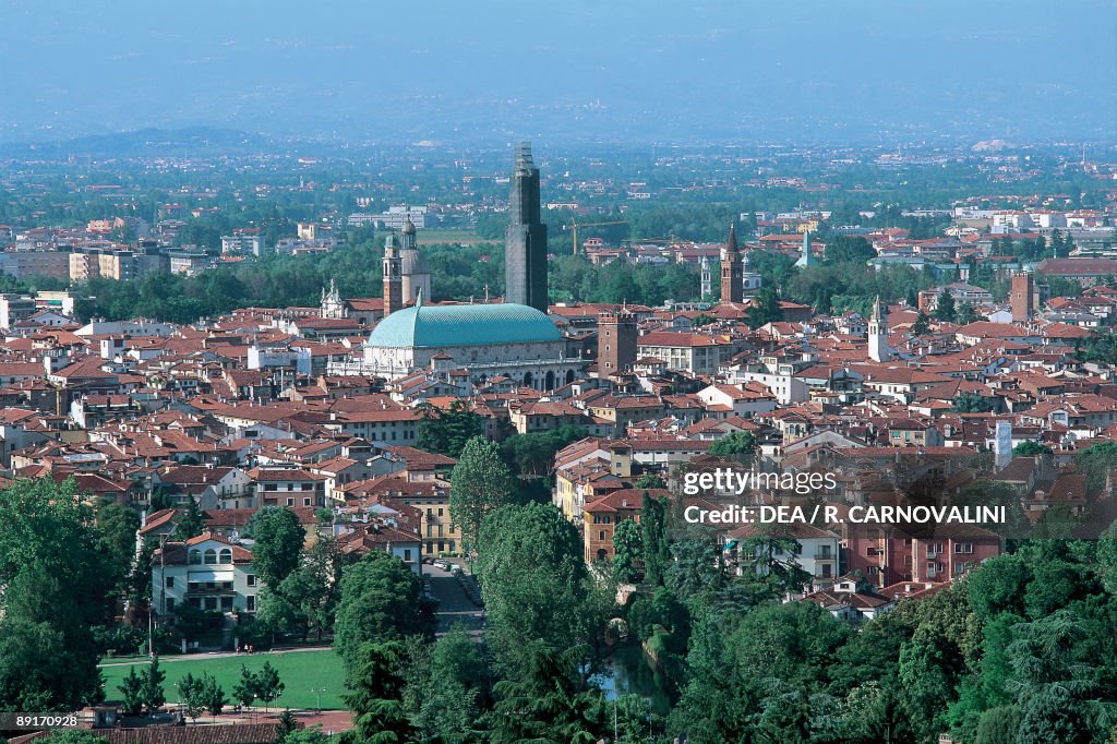 High angle view of a city, Vicenza, Veneto, Italy