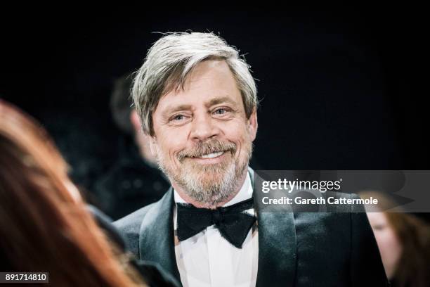 Mark Hamill attends the European Premiere of Star Wars: The Last Jedi at the Royal Albert Hall on December 12, 2017 in London, England.