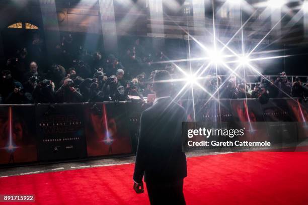 John Boyega attends the European Premiere of Star Wars: The Last Jedi at the Royal Albert Hall on December 12, 2017 in London, England.