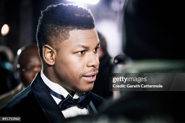 John Boyega attends the European Premiere of Star Wars: The Last Jedi at the Royal Albert Hall on December 12, 2017 in London, England.