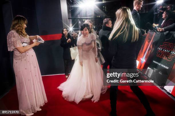 Kelly Marie Tran attends the European Premiere of Star Wars: The Last Jedi at the Royal Albert Hall on December 12, 2017 in London, England.