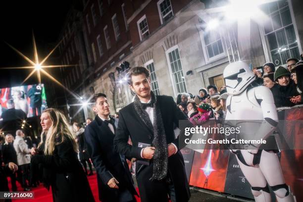 Andrew Garfield attends the European Premiere of Star Wars: The Last Jedi at the Royal Albert Hall on December 12, 2017 in London, England.