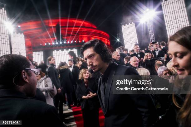 Adam Driver attends the European Premiere of Star Wars: The Last Jedi at the Royal Albert Hall on December 12, 2017 in London, England.