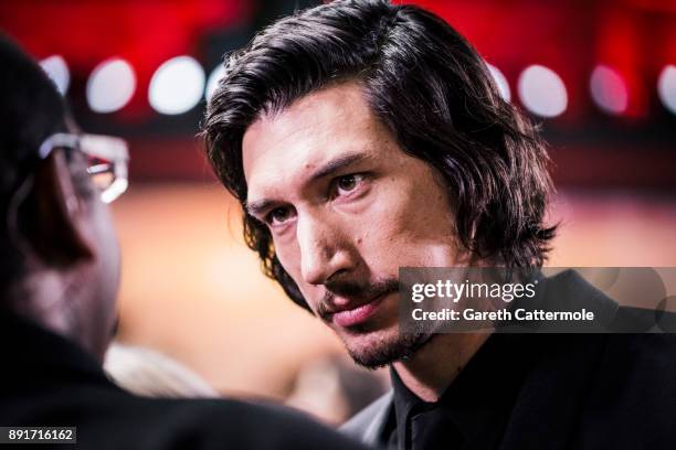 Adam Driver attends the European Premiere of Star Wars: The Last Jedi at the Royal Albert Hall on December 12, 2017 in London, England.