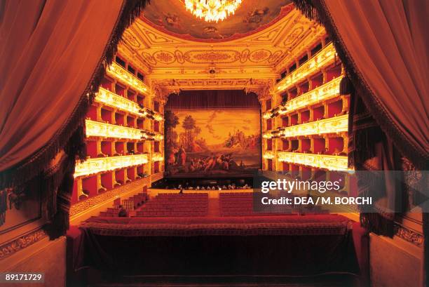 Interiors of an opera house, Teatro Regio di Parma, Parma, Emilia-Romagna, Italy