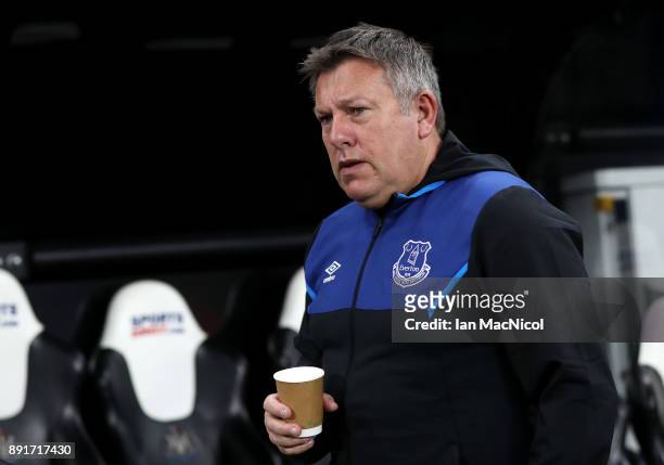 Craig Shakespeare, Everton first team coach looks on prior to the Premier League match between Newcastle United and Everton at St. James Park on...