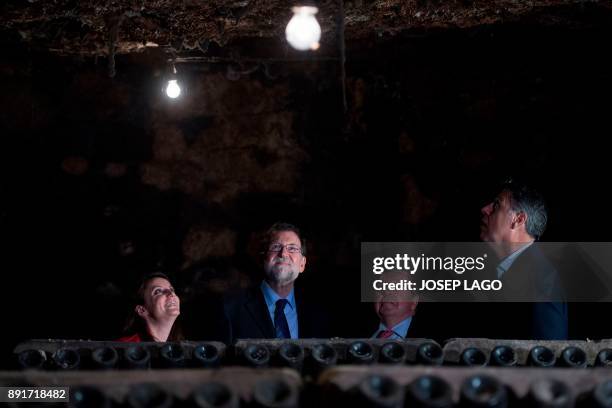 Spanish Prime Minister Mariano Rajoy , Freixenet president Jose Luis Bonet , People's Party deputy secretary of studies and programs Andrea Levy...