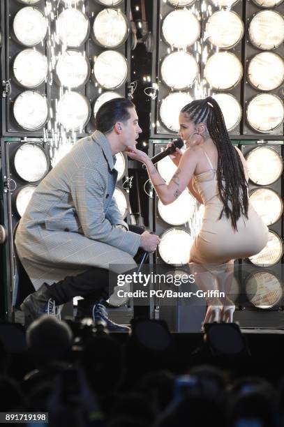 Halsey and G-Eazy are seen on December 12, 2017 in Los Angeles, California.