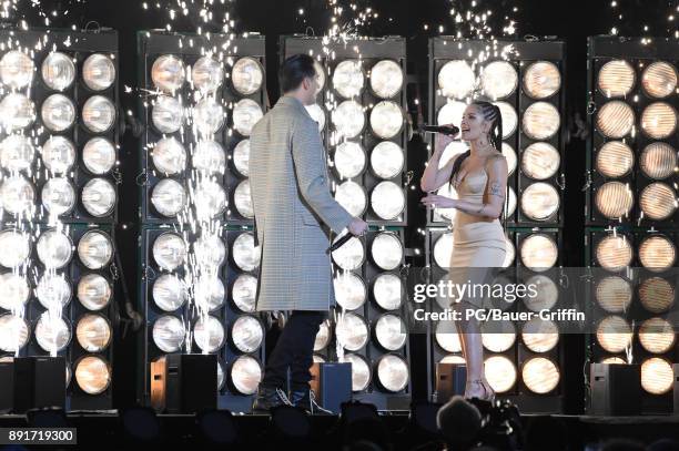 Halsey and G-Eazy are seen on December 12, 2017 in Los Angeles, California.