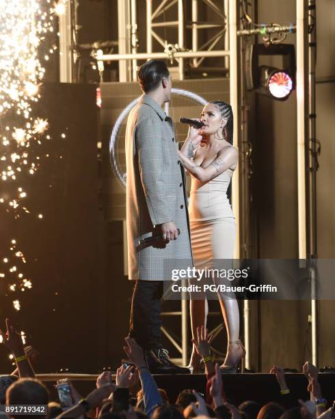 Halsey and G-Eazy are seen on December 12, 2017 in Los Angeles, California.