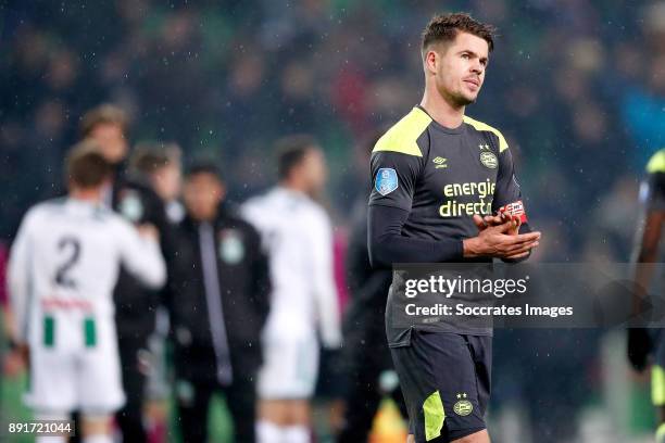 Marco van Ginkel of PSV during the Dutch Eredivisie match between FC Groningen v PSV at the NoordLease Stadium on December 13, 2017 in Groningen...