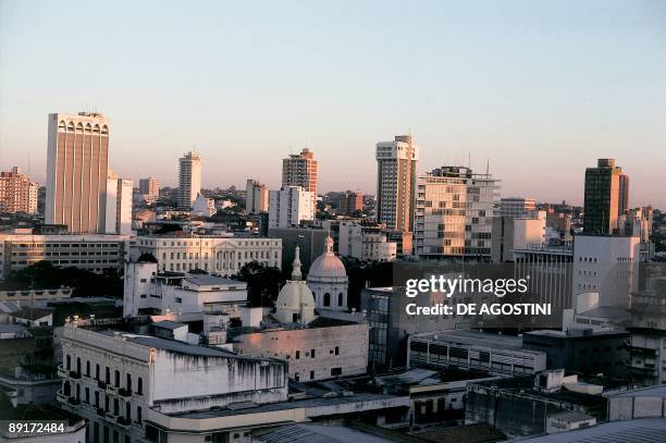 High angle view of buildings in a city, Asuncion, Paraguay