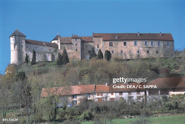 Castle on a mountain, Belvoir, Franche-Comte, France