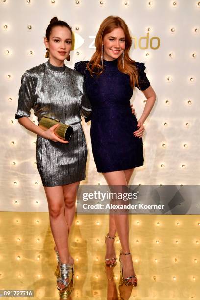 Emilia Schuele and Palina Rojinski attend the Zalando Xmas bash hosted by Alek Wek at Haus Ungarn on December 13, 2017 in Berlin, Germany.