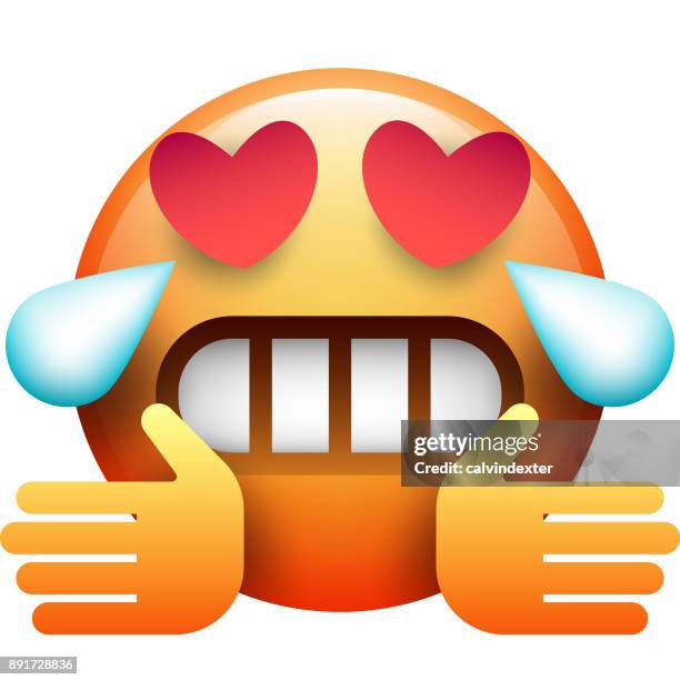 realistic emoji - crying hug stock illustrations