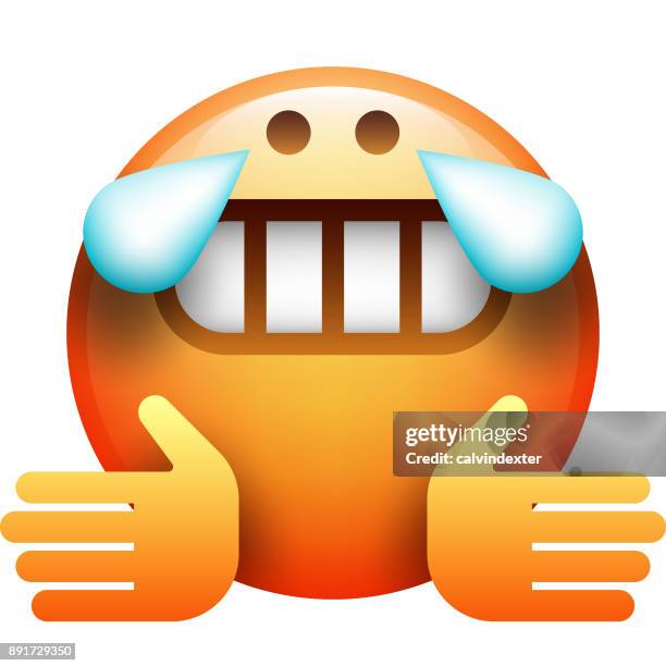 realistic emoji - crying hug stock illustrations