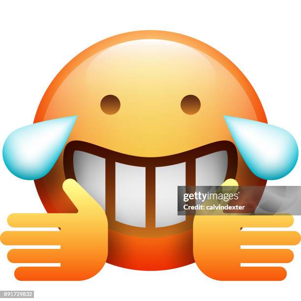 realistic emoji - crying hug stock illustrations