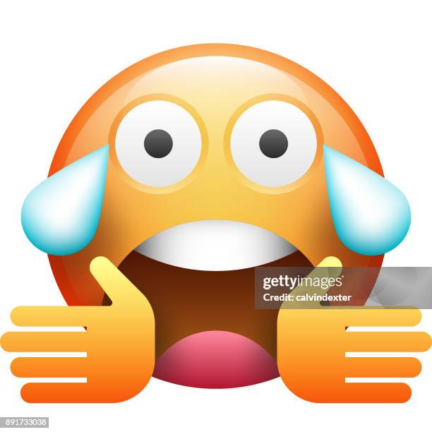 realistic emoji - crying hug stock illustrations