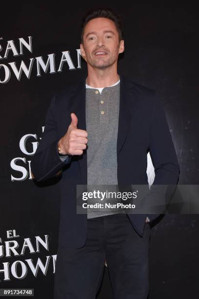 Hugh Jackman is seen during a film press conference to promote The Greatest Showman on December 13, 2017 in México City, Mexico