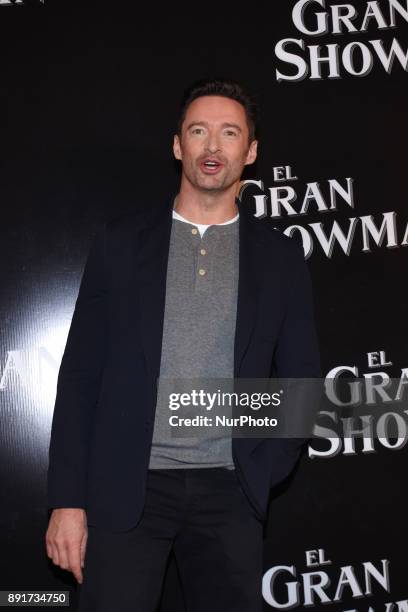 Hugh Jackman is seen during a film press conference to promote The Greatest Showman on December 13, 2017 in México City, Mexico