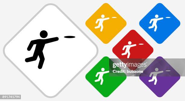 frisbee color diamond vector icon - catching bugs stock illustrations